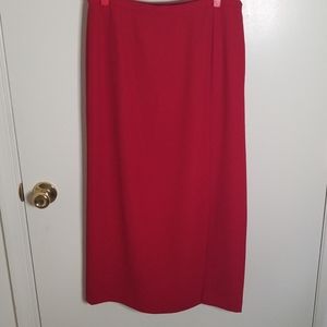 Karen Scott long red skirt with split